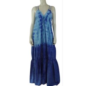 Seaton Maxi Dress XS, S New Blue TieDye CottonSilk